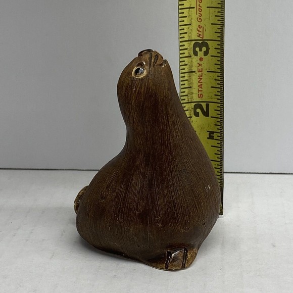 Artesania Rinconada Brown Seal Figurine Signed Animal Uruguay Handcrafted - Picture 7 of 9